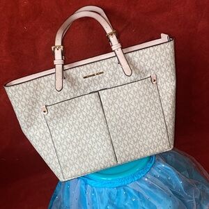 Michael Kors tote White/grey pink trim